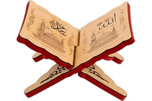 PRETYZOOM Atril plegable de madera con diseño de la Biblia sagrada, para libros de cocina, para oficina, escuela, Eid