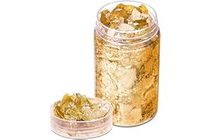 IOSPKKIO®3 Stück 30ml Blattgold, Kann Dekoriert Werden, Multifunktionale Dekoration,Kuchen, DIY, Küche, Mousse, für Freunde Treffen Sich, Hochzeitstorte, Blattgoldflocken (Gold)
