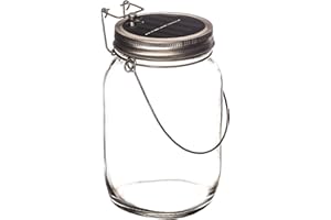 Trendario - LED Solarlampe im Einmachglas, Solarlaterne als perfekte Gartenleuchte - Solar Sun Jar, Sonnen Hängeleuchte aus Glas - Solarglas mit extra langer Leuchtdauer