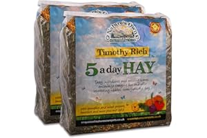 NATURE'S OWN & TIGERBOX Tigerbox 2 Kilogram Natures Own Timothy Rich 5 a Day Hay Foraging Feed for Rabbits Guinea Pigs Chinchillas