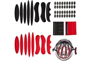 BOGORO Qazuwa Imbottiture Per Casco a di Schiuma Imbottitura Casco Bici 2Kit Casco Della Bici Imbottitura Imbottitura Del Casco Della Bici Morbidi Cuscinetti Per Casco Casco Da Moto e Bicicletta, Nero Rosso