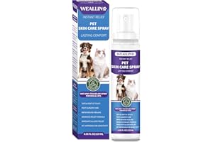 WEALLIN Hot Spot Itch Relief Spray for Dogs & Cats - Hot Spot Treatment for Dogs itchy dog skin relief,Pet wound care spray for Itchy, Irritated Skin, Allergy, Rashes, Wound Care 120ML