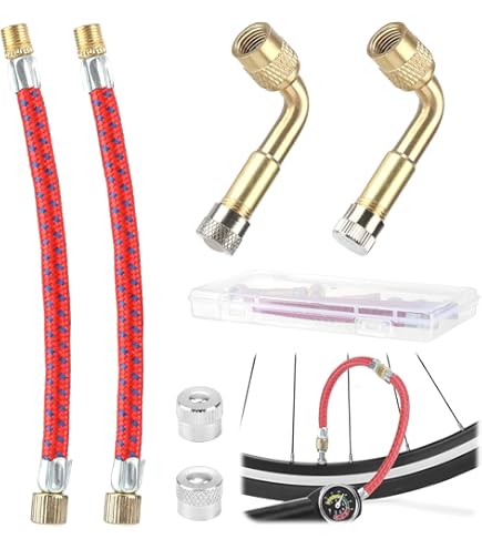 Bujingyun Lot De 2 Adaptateurs De Valve De Pneu En Caoutchouc Flexible Avec Bouchon De Valve Pour Voitures, Camions, Motos (210 Mm