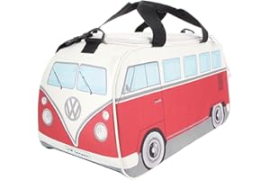 BRISA VW Collection - Volkswagen Hippie Bus T1 Camper Van Sport, torba podróżna, torba podróżna z kieszenią na buty i mokre, Mały (50 x 25 x 26 cm) czerwony i beżowy, Small (19.7 x 9.8 x 10.2 inches),