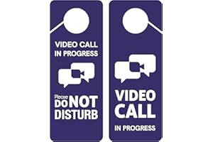 CLEVER SIGNS Business Design, Video Call in Progress Do Not Disturb-Türschild, 2 Stück, doppelseitig, ideal für Online-Sitzungen und Meetings, Online-Kurse, Heimbüros
