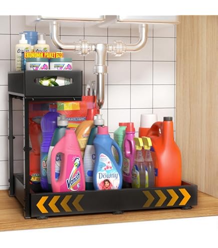 Rangement Sous Evier Cuisine Coulissant 2 Niveaux Etagere Epices Cuisine Porte Epices Sous Etagere En Metal Rangement Epices Cuisine 375 265cm Pour Salle De Bain Chambre Bureau Noir 91654448