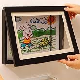 Animokids &Ccedil;ocuk Resim Sanat &Ccedil;er&ccedil;evesi &ndash; Mıknatıslı Kapaklı, Duvara Asılabilir, Etkinlik Sergileme &Ccedil;er&ccedil;evesi, &Ccedil;ocuk &Ccedil;izimleri 