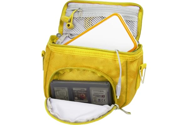 Orzly Sacoche Bandoulière Haute Qualité Multi pour Nintendo DS (Convient à toues Les Versions DS avec écran Pliable: DS/DS Lite / 3DS / 3DS XL/New 3DS / New3DS XL / 2DS XL) - Jaune