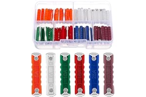 HJZHII Set di 60 fusibili al siluro per auto, 5 A, 8 A, 10 A, 16 A, 25 A, 40 A, fusibili per auto europee, auto d'epoca