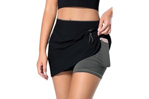 MOVE BEYOND Gonne da Tennis per Donna con 3 Tasche Gonna Sportive Leggera con Pantaloncini Incorporati per Il Golf e L'allenamento