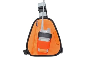 HYSHIKRA Pettorina per walkie talkie con cinghia compatibile con radio bidirezionale Baofeng Motorola Kenwood Midland Presiden Randy (III) a 3 vie (orange, L)