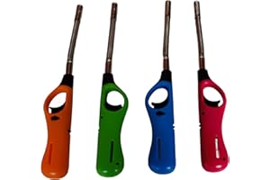 2.J. 1 x Allume Feu Gaz Pratique pour Cuisine et Cheminée, Écologique et Rechargeable, Allume Feu Poêle à Bois Et Barbecue, Allume Feu Electrique pour Bougie, pour Intérieur et Extérieur 27x4x2,7cm