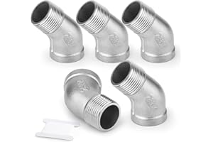 ERGAOBOY 2 pezzi 3/4" BSP filettatura femmina a 3/4" BSP filettatura maschio, acciaio inox 304 raccordo a 45 gradi