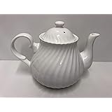 Teapot White Bone China Spiral 6 Cup Not Mugs Sold by Just China