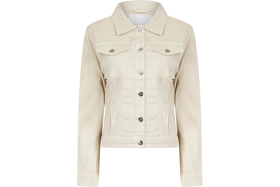 AMARA REYA Women's Stretch Cotton Lightweight Casual Denim Summer Jacket