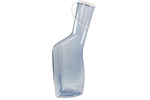 CARMESIN Urinflasche für Männer, Beschreibung:Glasklar mit weißem Deckel