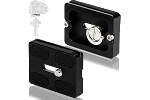 UGBO Statyw z płytką do szybkiego montażu, adapter PU50, Quick Release Plat, płyta do szybkiej wymiany ze śrubą do kamery 1/4", kompatybilny ze statywem, głowicą kulową, Arca Swiss, płytka szybkotnąca 2 sztuki