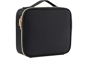 Joligrace Borsa Cosmetici Makeup Bag Borsa porta Trucchi Borsa Trucco Professionale Valigetta Trucco Borso Trousse Trucchi Beauty Case da Viaggio Donna Tessuto Oxford con Scomparto Rimovibile, Nero