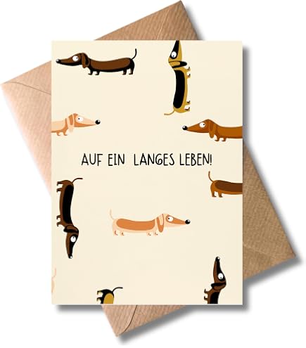 Hochzeitstag-Karte Mit Dackel-Motiv – Goldfolie, 228 X 158 Mm, Umweltfreundlich, Recycelbar
