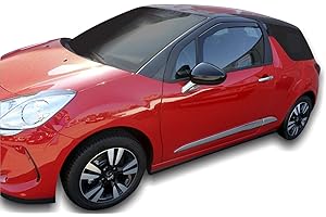 J&J AUTOMOTIVE | Heko Deflecteurs d'air Déflecteurs de Vent Compatible avec DS3 3P. Berlina 2010-2015, Ensemble 2 pcs, Aérodynamique, Montage Facile