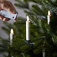 Lights4fun TruGlow® Set di 4 Candele Sottili Senza Fiamma a LED Bianco Caldo a Pile in Vera Cera con Motivo di Fiori con Timer e Telecomando Decorazione Pasquale Estiva