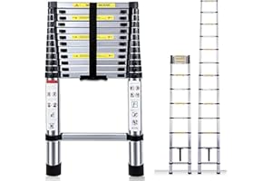 Acrohome Telescoping Ladders 4.5M Portable Aluminium Telescopic Ladder Extension Extend Ladder with EN131 and CE Standard(14.8Ft/4.5M)