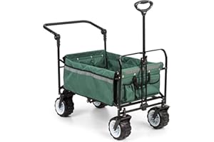 Waldbeck Easy Rider - Cart, Handcart, Load-Bearing up to 70kg, Robust and Easy-Care 600D Polyester Cover, 2 Safety Belts for Children, Foldable, Telescopic/Push Rod