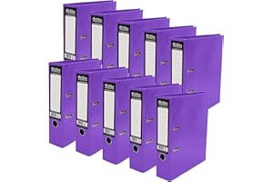 Pukka Pad, Brights A4 Lever Arch Files – 10 Pack – 70mm Spine with Customisable Label for Large Amounts of Documents and Thumb Hole Retrieval – 32 x 28cm, Purple