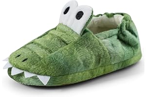 LACOFIA Toddler Slippers Kids House Shoes Children Winter Warm Plush Slippers with Anti-Slip Rubber Sole