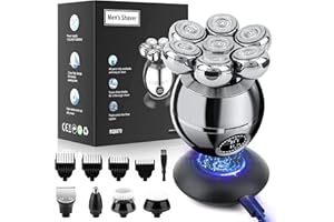 ‎CESTMALL Head Shavers für kahle Männer, CestMall 6 in 1 Elektrisch Rasiermesser Nass trockener Schnüre Schädel -Schädel -Raser 7d schwimmend wiederaufladbares kahle Kopf Rasierer Elektro für Frauen Männer
