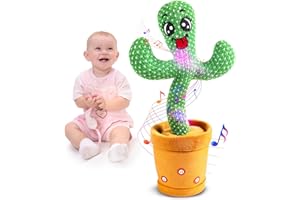 Ucikik Dancing Talking Cactus Toy for Baby, Singing Cactus with 120 Pcs Songs+Dancing+Recording+LED, Mimicking Recording Cactus Toys Gift for 0-6 6-12 Months Babies