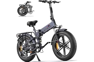 ENGWE MTB Electric Bike Folding E-Bike for Adults, ENGINE Pro 20''*4.0 Fat Tire Electric Bicycle, 48V 16Ah Battery Range to 150km, Shimano 8-Gears All -Terrain