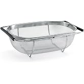 MallArt&reg; Paslanmaz &Ccedil;elik Ayarlanabilir Lavabo S&uuml;zgeci - Kau&ccedil;uk Tutamaklı Teleskopik Evye &Uuml;st&uuml; Meyve Sebze Yıkama Sepeti, Kaym