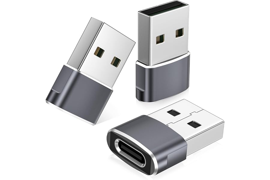 Produktabbildung zu Basesailor USB auf USB C Adapter für iPhone 17 17e 16 Pro Max Plus Charger | Typ C Buchse zu USBA Stecker Ladegerät Netzteil 3 Stück für Apple 15 14,iPad 10 Mini 7 Air 6,Apple Watch 10 11,Samsung S26 25