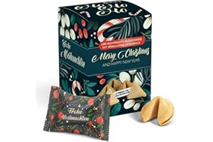 ‎FOOD CREW FOOD Crew 12x Weihnachtsglückskekse mit Spekulatius Geschmack - Glückskekse Weihnachten - Süßigkeiten Weihnachten - Gebäck Einzeln Verpackt mit deutschen Sprüchen - Vegan - Made in Germany