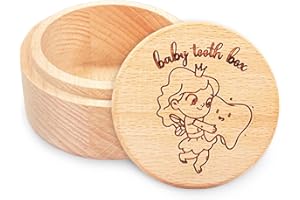 SAVITA Wooden Tooth Fairy Box, Tooth Fairy Box For Baby Tooth Storage Box Tooth Box Keepsake for Tooth Loss Baby Birthday Gifts (Fairy Style)