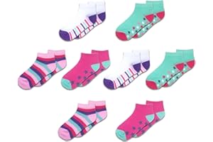 The Essentials Wardrobe Girls Trainer Liner Socks 8 Pairs Girls Socks Low Cut Warm and Comfortable Novelty Kids Socks Toddlers and Baby Girls Socks