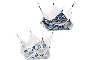 ViEinkaufen 2 Pack Rat Hammocks For Cage 3 Layer Guinea Pig Hammock Soft Plush Hamster Hanging Bed For Hamster, Guinea Pig, Ferret, Chinchillass, Piggies, Sugar Glider, Small Animals