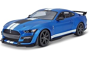 BBURAGO Maisto Mustang Shelby GT500 '20: Modelo de Coche a Escala 1:18, Puertas, Maletero y capó para Abrir, orientable, 34 cm, Azul (531388)
