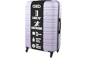A2B 30" Large Lightweight Hard Shell Suitcase - Light Purple Luggage with 4 Spinner Wheels, Durable ABS Travel Cases for Holiday, Stress Tested Zippers (Lilac, Large)