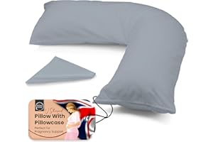 Rohi Orthopaedic V Pillow with Pillowcase – Anti Allergy Triangle pillows for Adults, Nursing, Maternity & Pregnancy – Extra Hollowfibre Cushioning to Supports Neck, Head & Back (Grey)