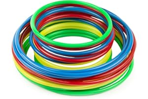 LEKABEE 24 pezzi plastica anelli di lancio giocattoli, anelli di lancio cerchi per i bambini, anello di gioco Toss Carnevale per interni all'aperto Sport Party Supplies giochi (12cm-12pz/18cm-12pz)