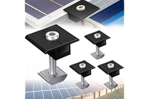 Teokantz 4 Stück Mittelklemme 30mm Schwarz Verstellbare Solarpanel Verbinder Modulklemmen Solar Photovoltaik Klemmen Solarmodul Halterung Mittelklemme Aluminium Befestigung Montage PV Modul