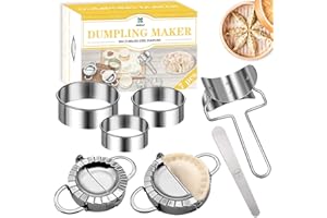 DOXILA 7 piezas de acero inoxidable para hacer bolas de masa de acero inoxidable Gyoza, molde para ravioli, cortador de masa para tartas y empanadas, cocina, juego pequeño y grande