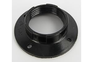 CLEVER-DEKO Schirmträgerring Lampenring für Lampenschirm Schraubring Gewinde Schirm Ring E14 Fassung schwarz Schraubring Bakalit