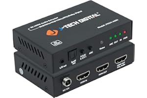 J-Tech Digital HDMI 2.1 ARC Audio Extractor - 4K 120Hz & 8K 60Hz, HDMI to Optical SPDIF + 3.5mm Audio, HDR Compatible, HDCP 2.3