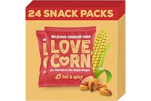 LOVE CORN Habanero Chilli Crunchy Corn Snack 20g x 24 Bags – Healthy Snacks Ideal for Gluten Free & Vegan Diets – Low Sugar Alternative for Crisps, Mixed Nuts & Pretzels – Perfect To Graze On