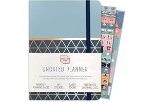 Boxclever Press Perfect Year A5 Undated Planner. Non Dated Weekly Planner for Perfect Organisation. A5 Diary with Monthly Planner Pages, Shopping Lists, Stickers & More. Organiser Planner - Geometric