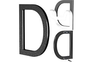 Yafimea 15 cm Hausnummer Schwarz, Große Hausnummer aus Kunststoff mit Klebe- oder Schraubmontage, Wetterfest für Außenbereich, 3D Floating-Effekt für Wand oder Zaun (D)