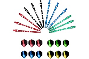 Bncxdc flechettes pour Cible electronique, 12 flechette Pointe Plastique, tiges de fléchettes en métal universelles Vols de fléchettes Assortiment daccessoires de fléchettes Kit de Lancer de Filetage